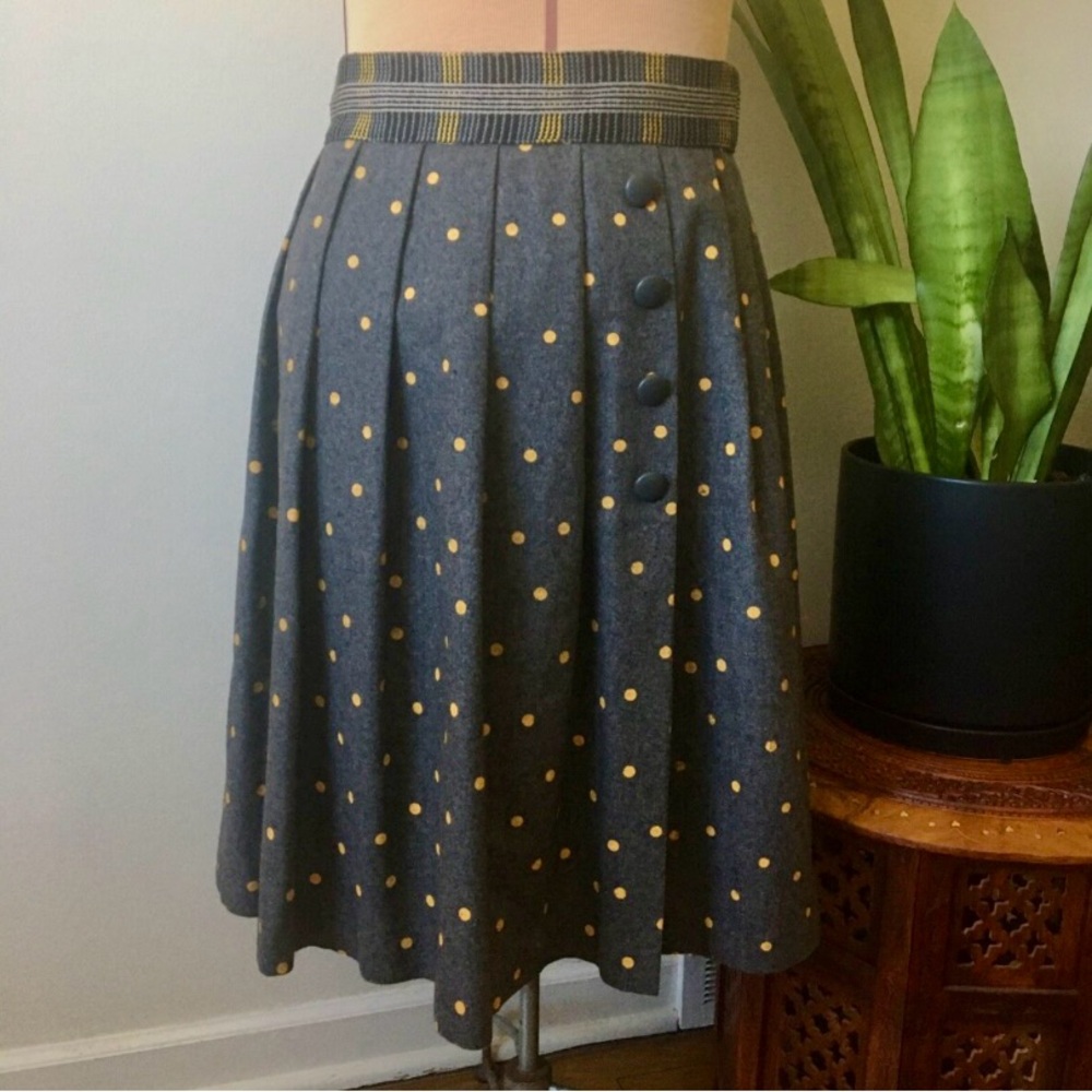 Anthropologie Plenty by Tracy Reese Gray Pleated A-Line Skirt